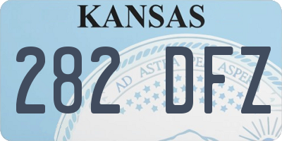 KS license plate 282DFZ