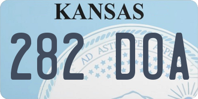 KS license plate 282DOA