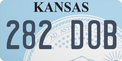 KS license plate 282DOB