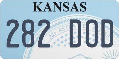 KS license plate 282DOD