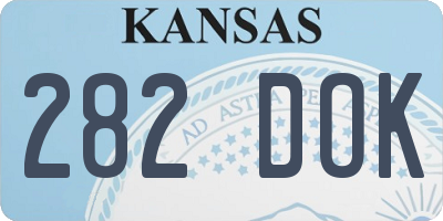 KS license plate 282DOK