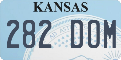 KS license plate 282DOM