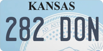 KS license plate 282DON