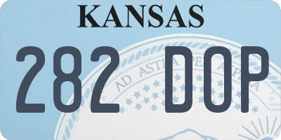 KS license plate 282DOP