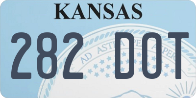 KS license plate 282DOT