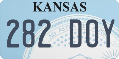 KS license plate 282DOY