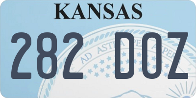 KS license plate 282DOZ