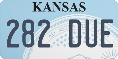 KS license plate 282DUE