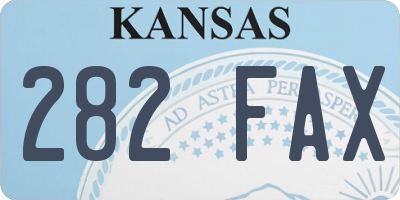 KS license plate 282FAX