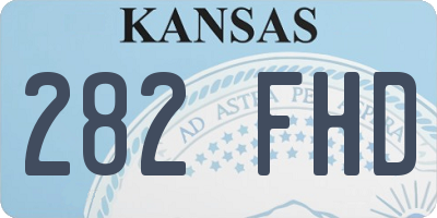 KS license plate 282FHD