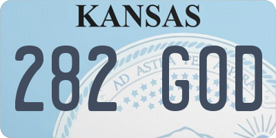 KS license plate 282GOD