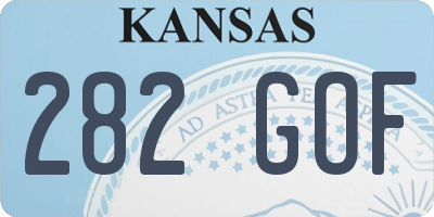 KS license plate 282GOF