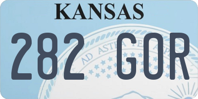 KS license plate 282GOR