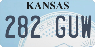 KS license plate 282GUW