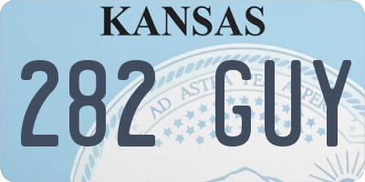 KS license plate 282GUY
