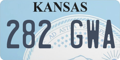 KS license plate 282GWA