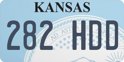 KS license plate 282HDD