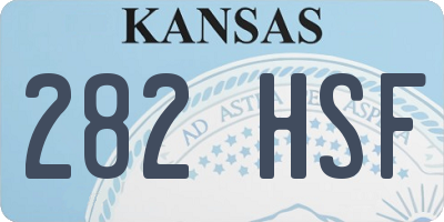 KS license plate 282HSF