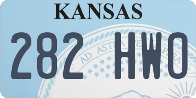 KS license plate 282HWO
