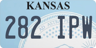 KS license plate 282IPW