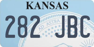 KS license plate 282JBC