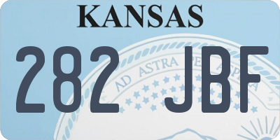 KS license plate 282JBF