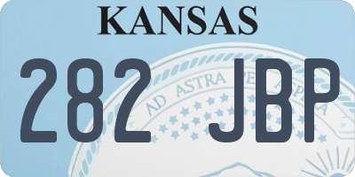 KS license plate 282JBP