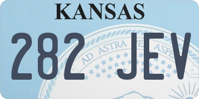 KS license plate 282JEV