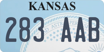 KS license plate 283AAB