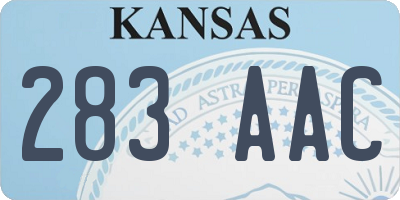 KS license plate 283AAC