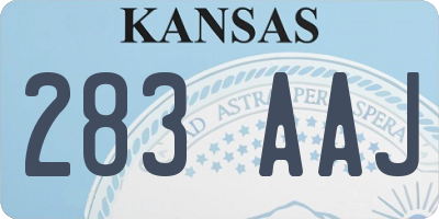 KS license plate 283AAJ