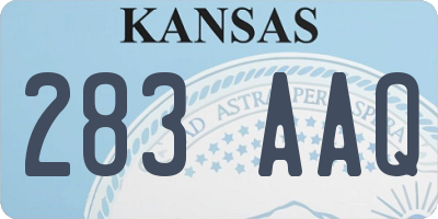 KS license plate 283AAQ