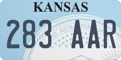 KS license plate 283AAR