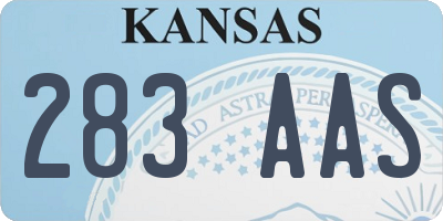 KS license plate 283AAS