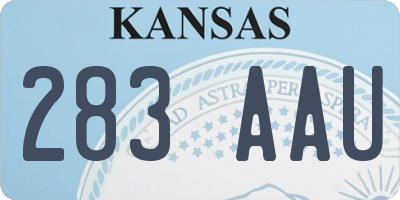 KS license plate 283AAU