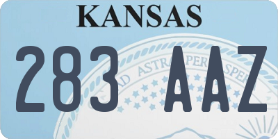 KS license plate 283AAZ