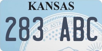 KS license plate 283ABC