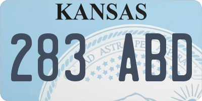 KS license plate 283ABD