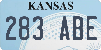 KS license plate 283ABE