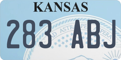 KS license plate 283ABJ