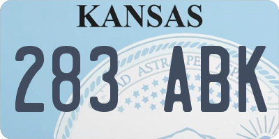 KS license plate 283ABK