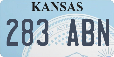 KS license plate 283ABN