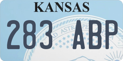 KS license plate 283ABP