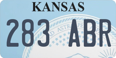 KS license plate 283ABR