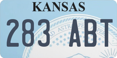 KS license plate 283ABT