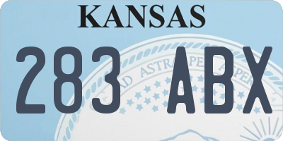 KS license plate 283ABX