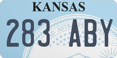 KS license plate 283ABY