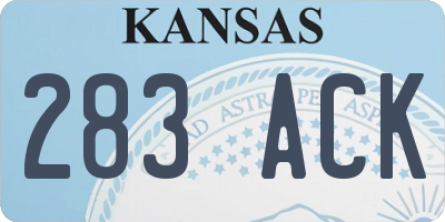 KS license plate 283ACK