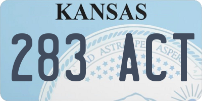 KS license plate 283ACT