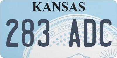 KS license plate 283ADC